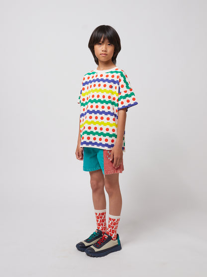 Bobo Choses Geometric All Over Waffle T-Shirt - Off White