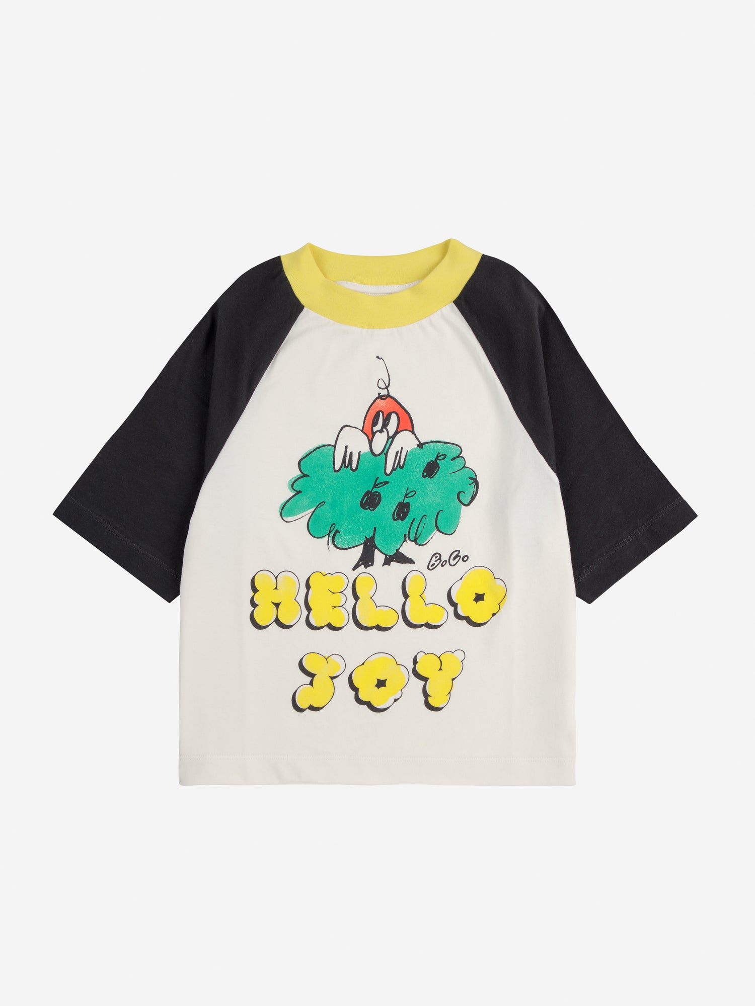 Bobo Choses Hello Joy Ranglan Sleeves T-Shirt  - Off White