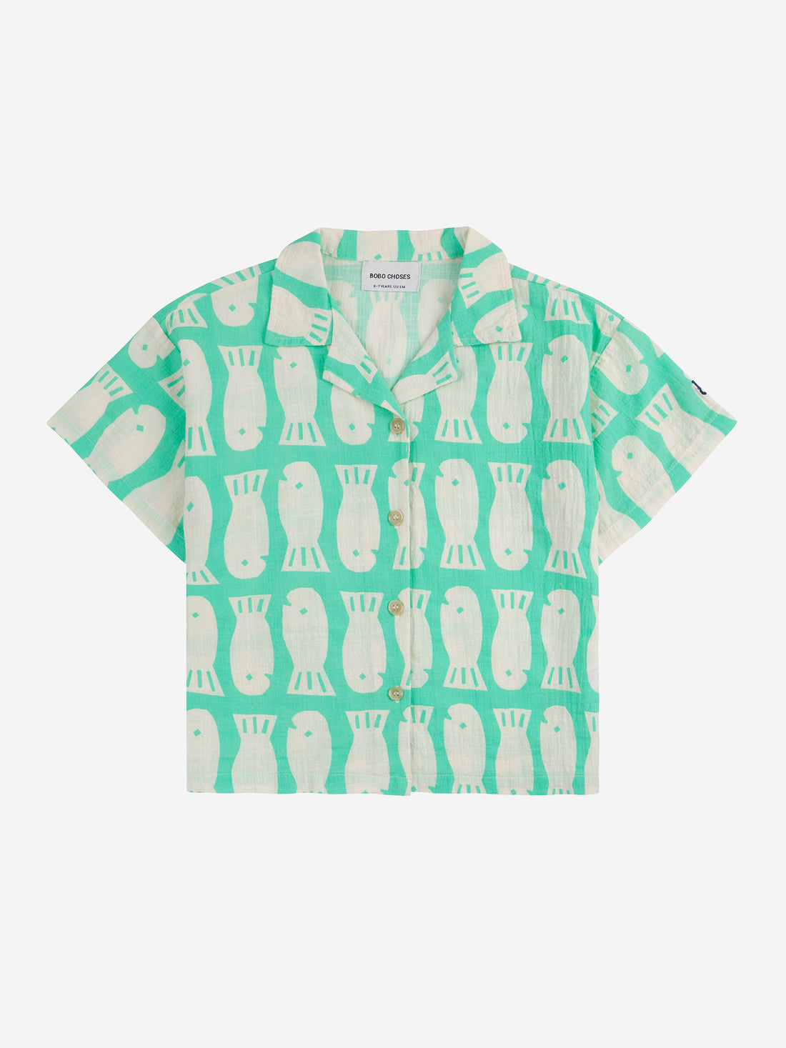 Bobo Choses Lucky Fish All Over Woven Shirt - Light Green