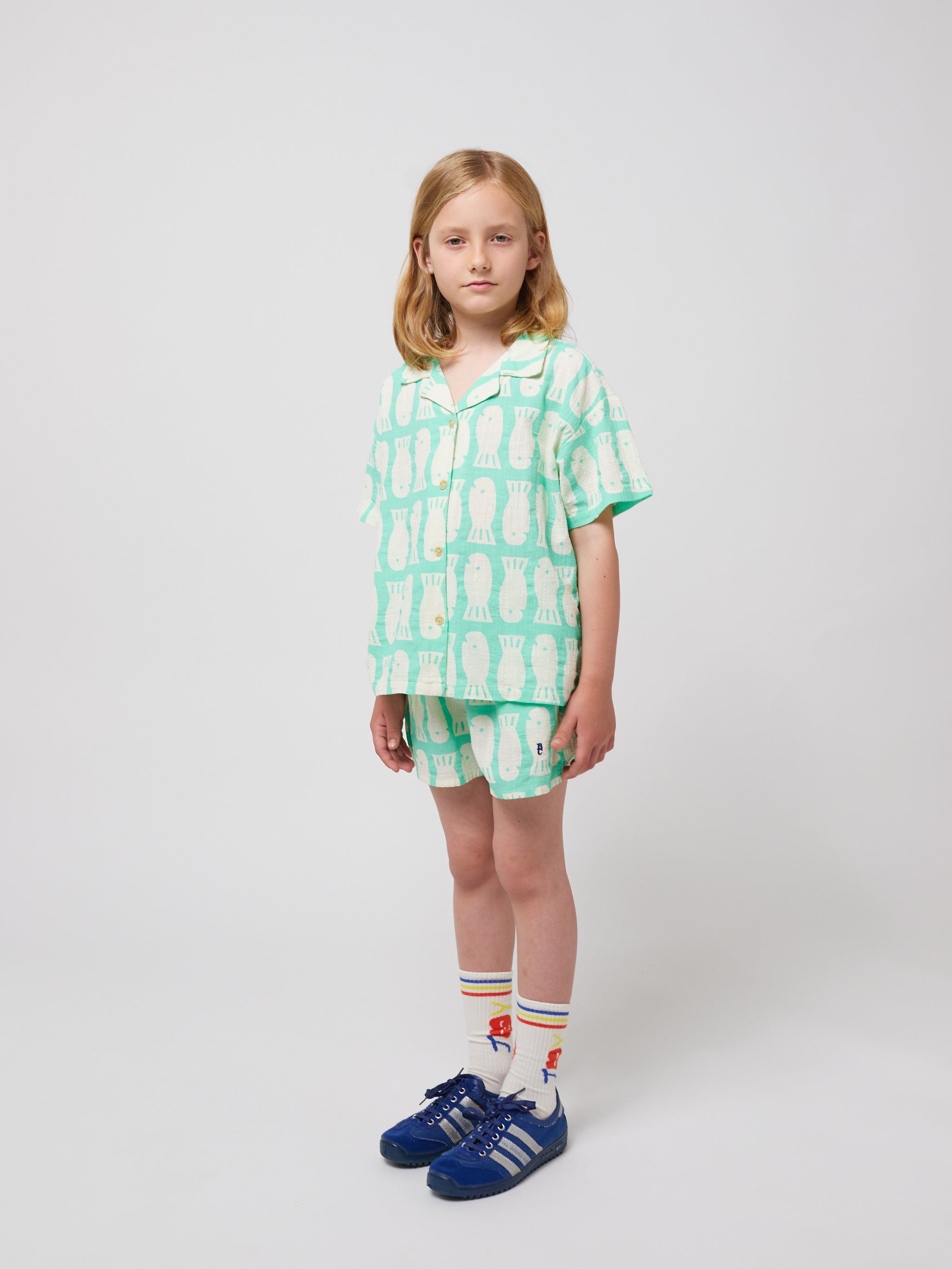 Bobo Choses Lucky Fish All Over Woven Shirt - Light Green