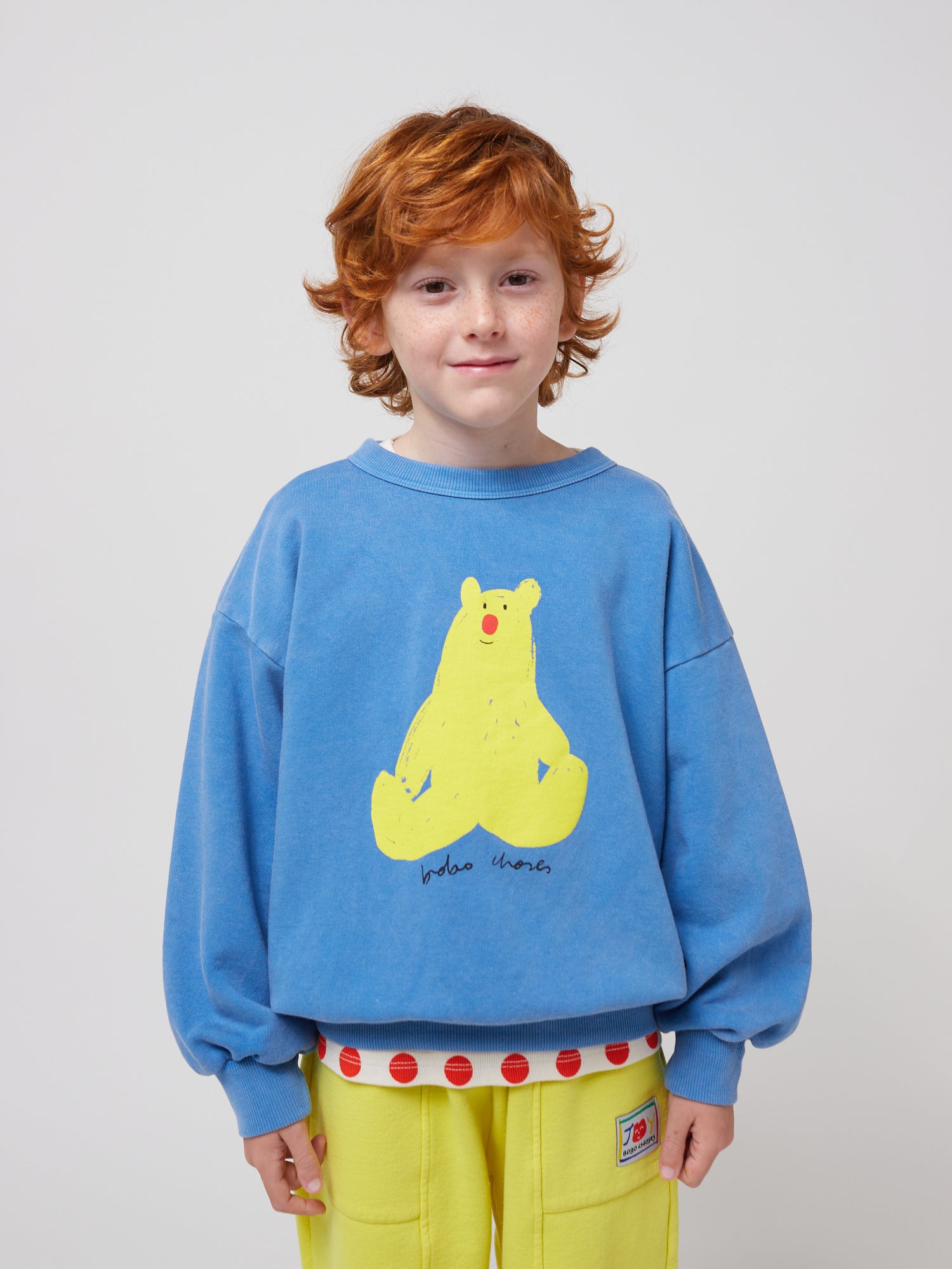 Bobo Choses Hug Me Bear Sweatshirt - Light Blue