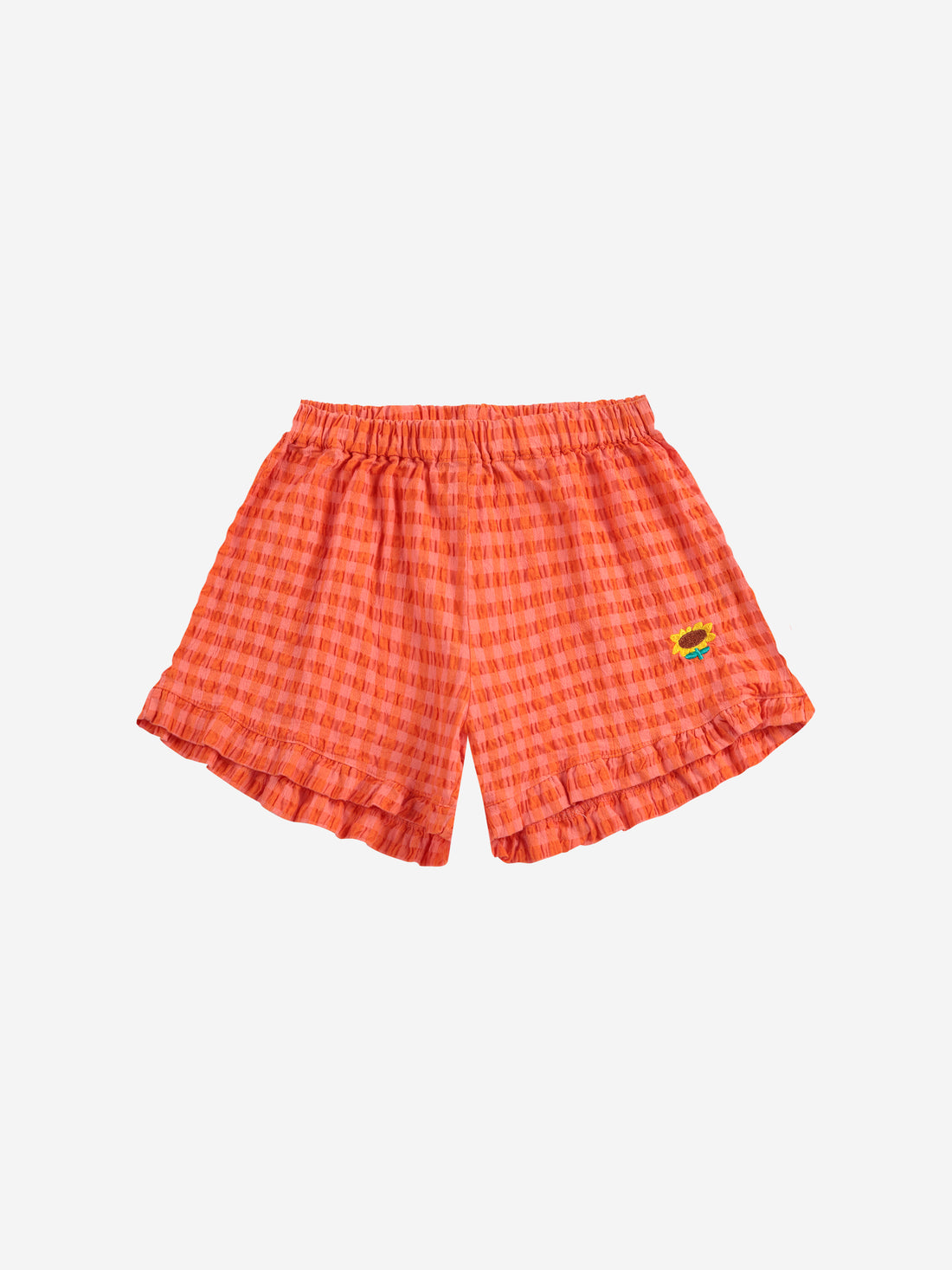 Bobo Choses Vichy Ruffle Woven Shorts - Fuchsia