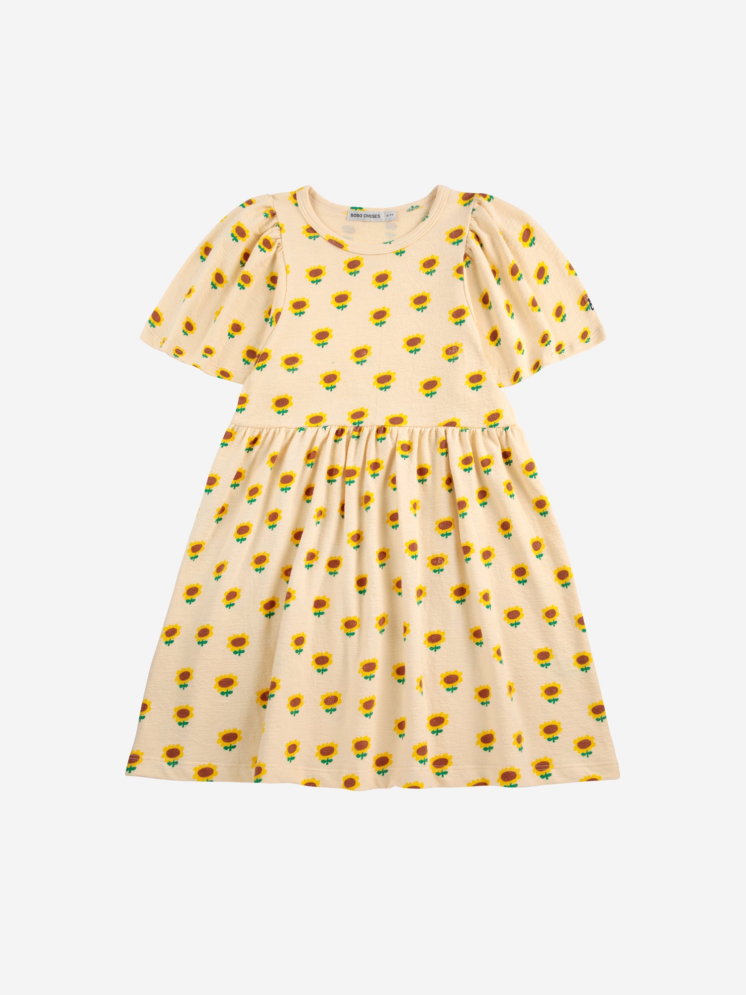 Bobo Choses Sunflower All Over Dress - Off White