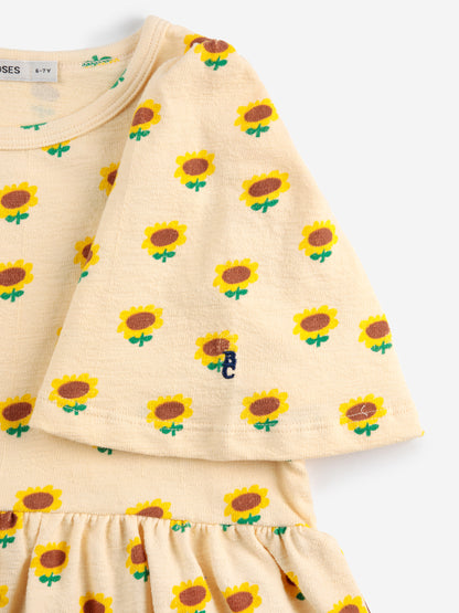 Bobo Choses Sunflower All Over Dress - Off White