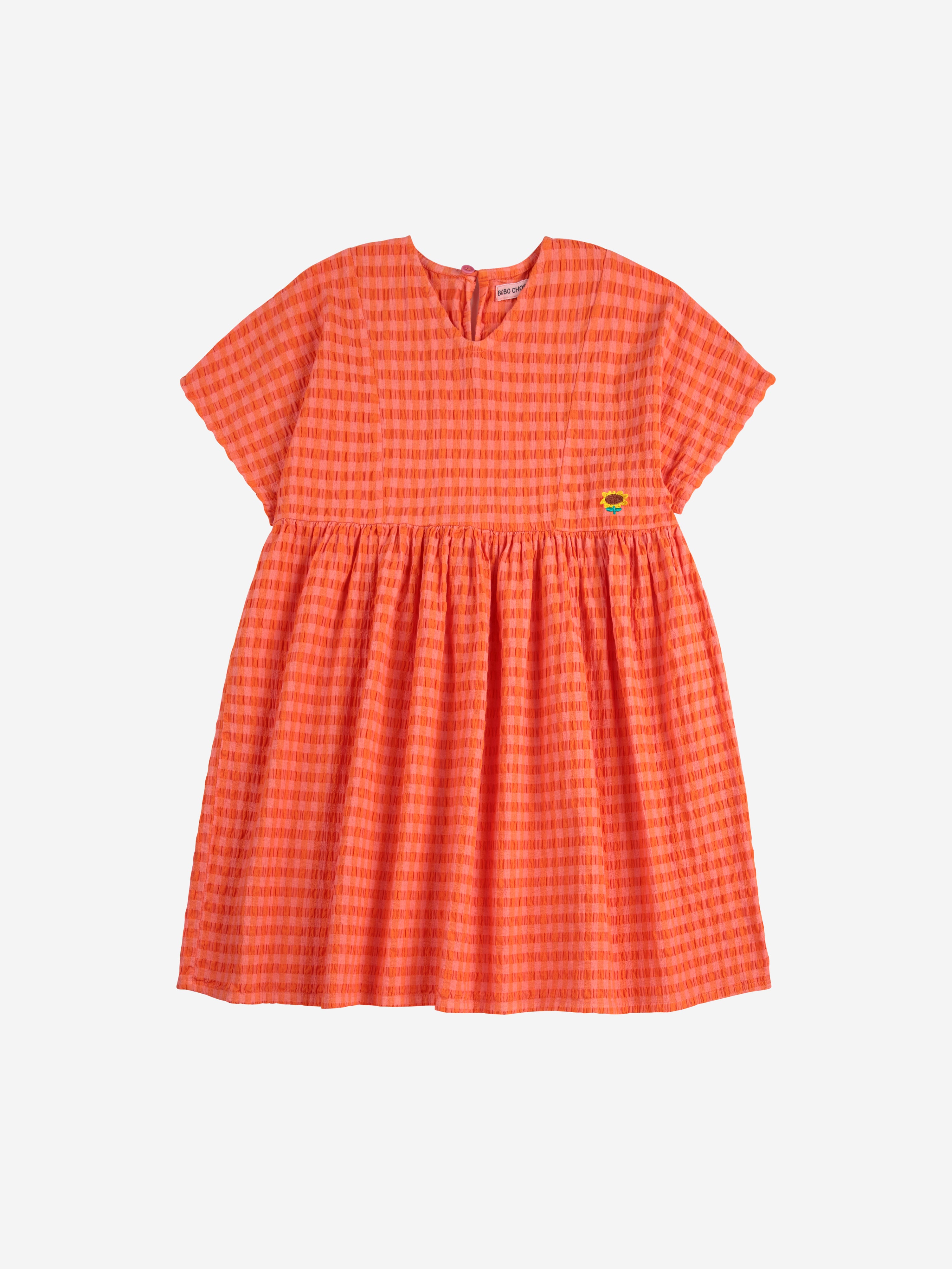 Bobo Choses Vichy Woven Dress - Fuchsia