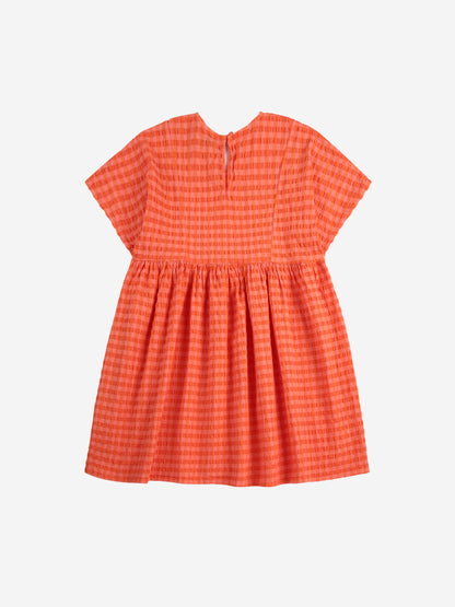 Bobo Choses Vichy Woven Dress - Fuchsia