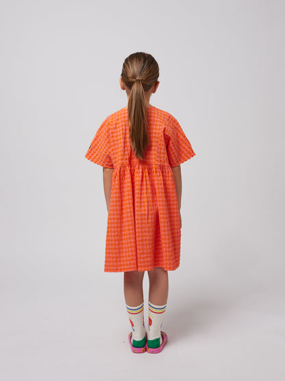 Bobo Choses Vichy Woven Dress - Fuchsia