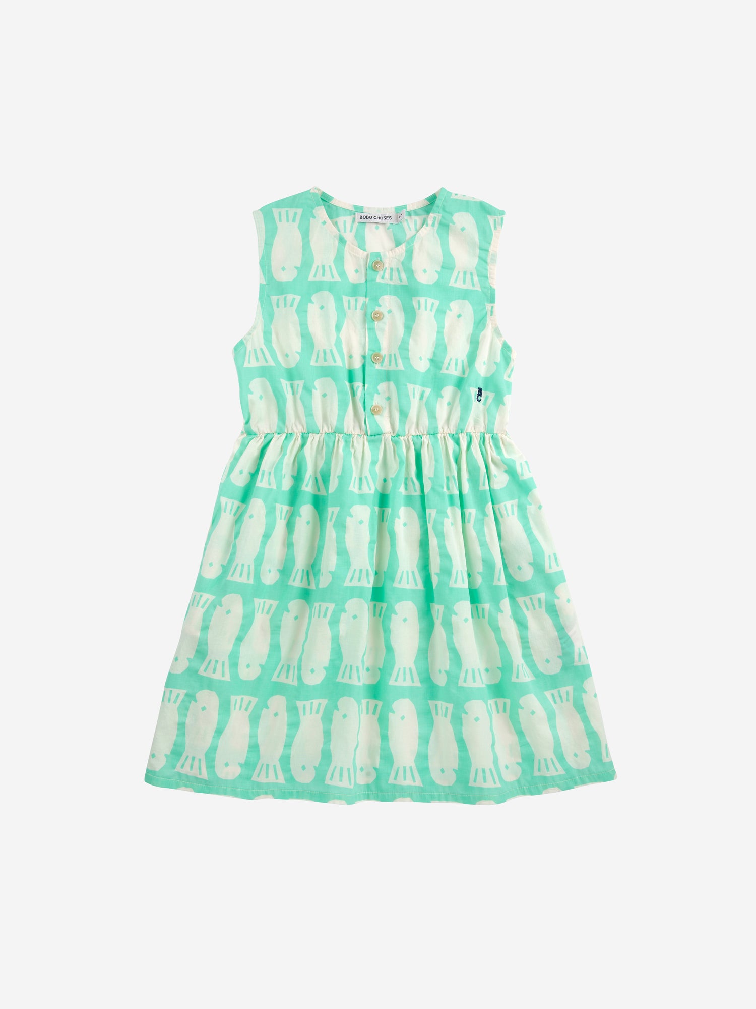 Bobo Choses Lucky Fish All Over Sleeveless Dress - Light Green