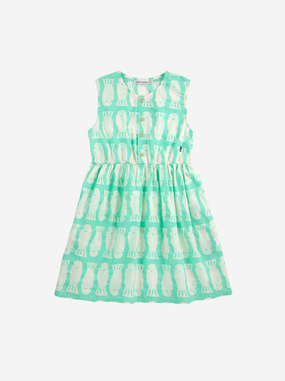 Bobo Choses Lucky Fish All Over Sleeveless Dress - Light Green