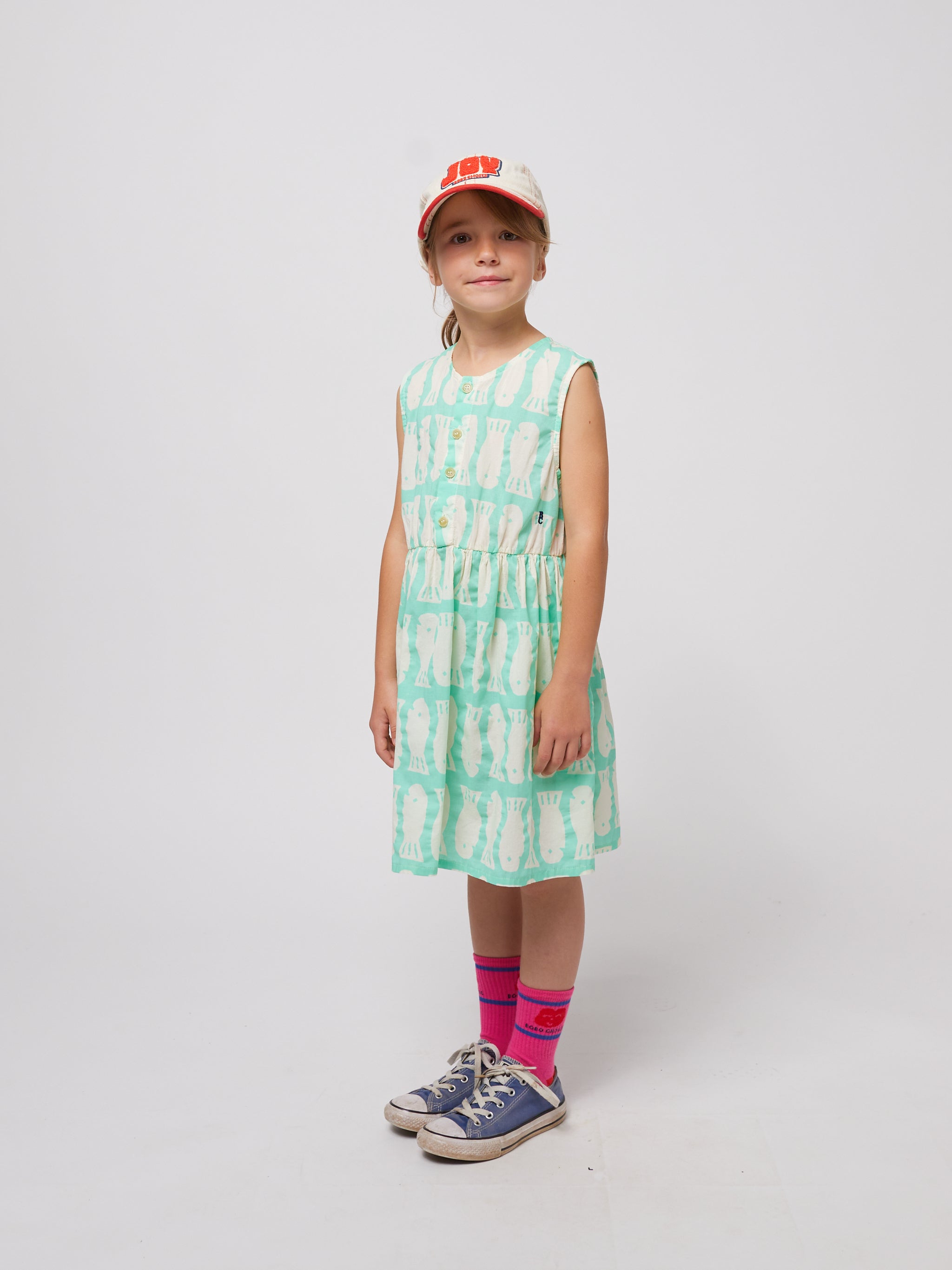 Bobo Choses Lucky Fish All Over Sleeveless Dress - Light Green