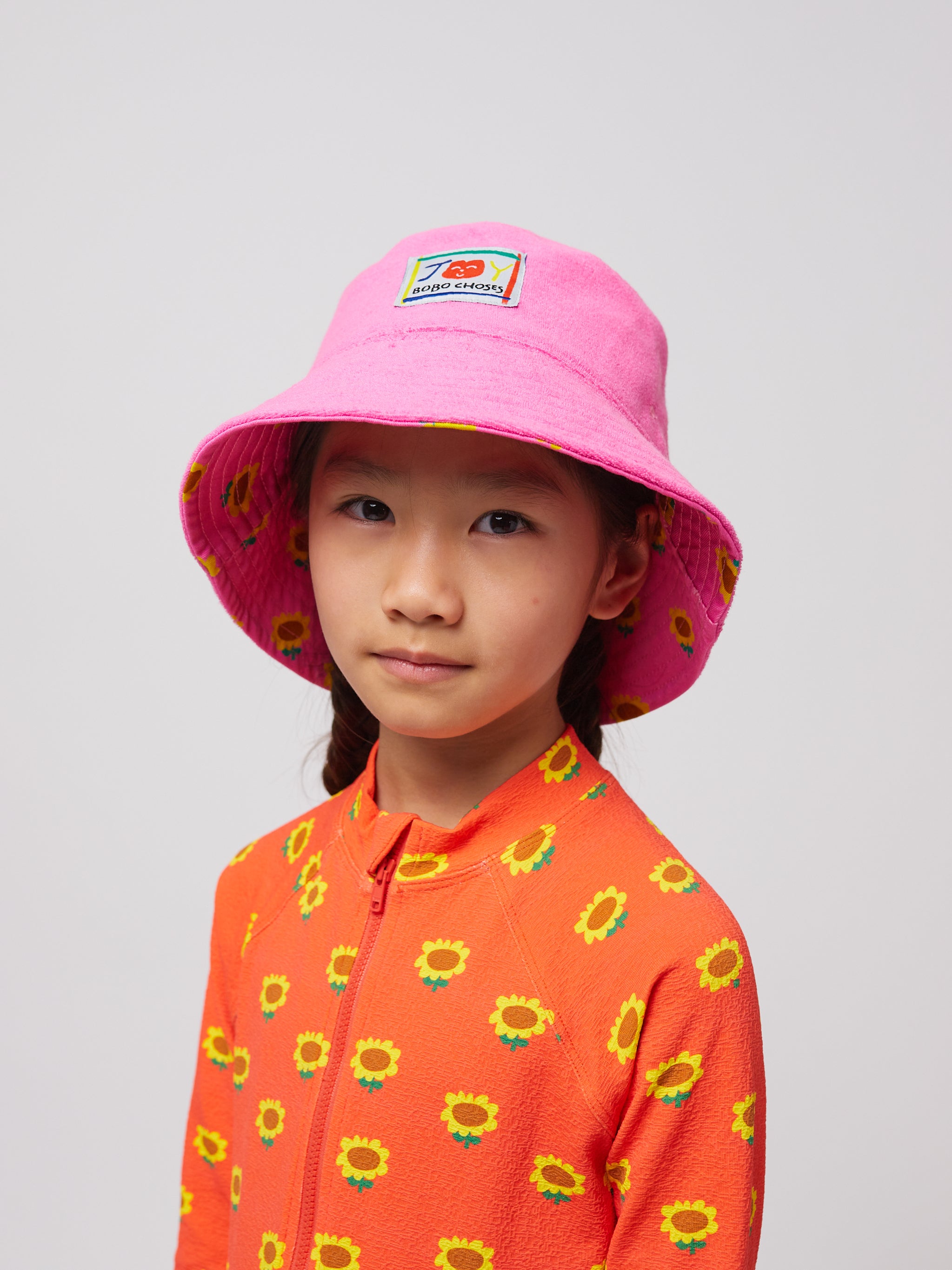 Bobo Choses Sunflower All Over Reversible Hat - Fuchsia