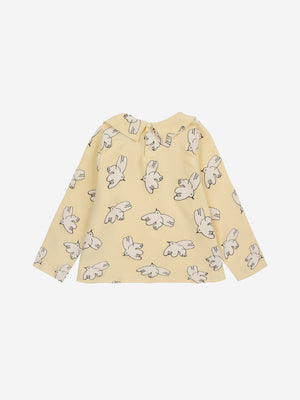 Bobo Choses Baby Freedom Bird All Over Collar T-shirt - Light Yellow