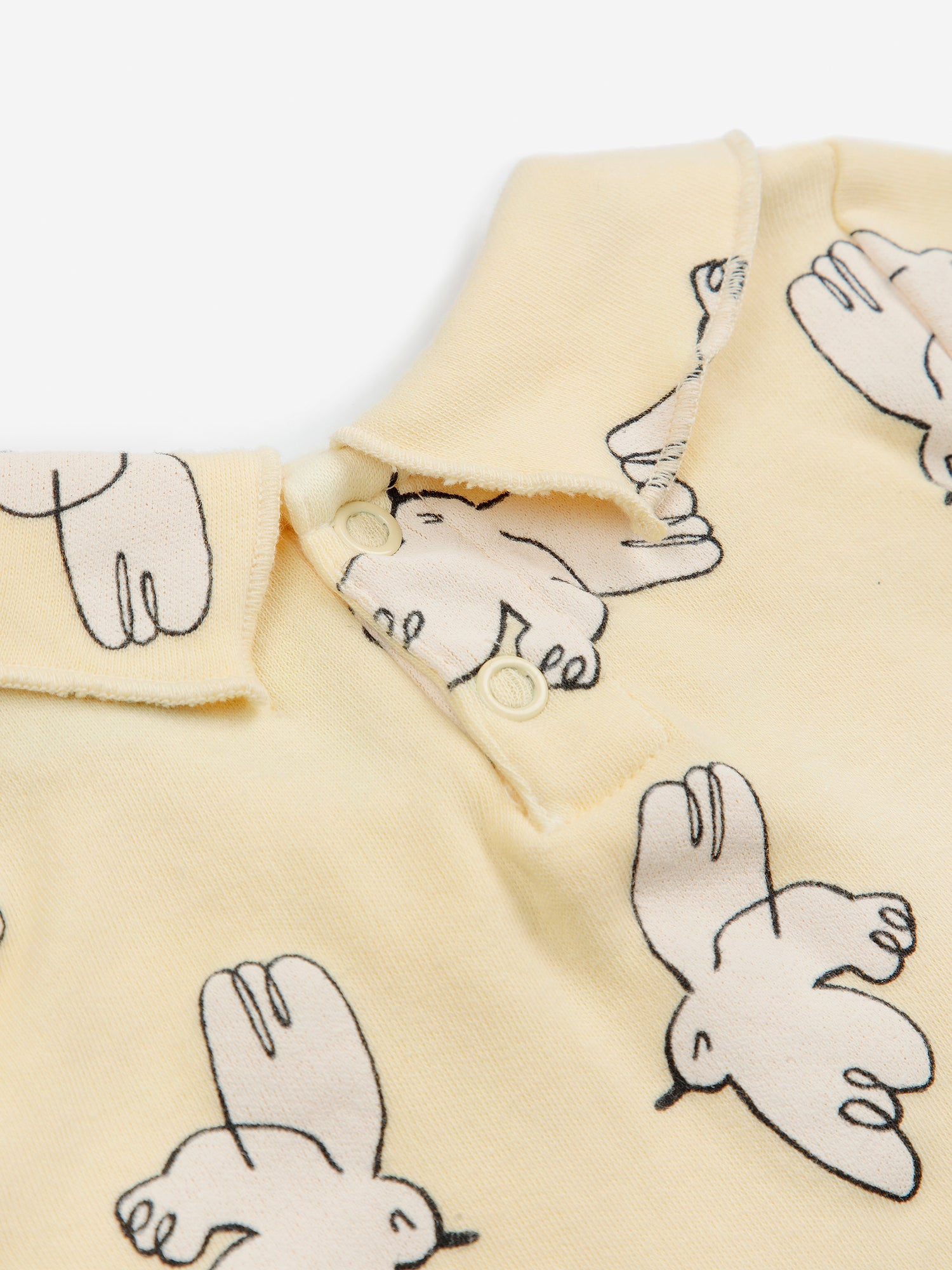 Bobo Choses Baby Freedom Bird All Over Collar T-shirt - Light Yellow