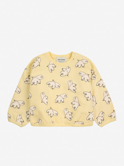 Bobo Choses Baby Freedom Bird All Over Sweatshirt - Light Yellow