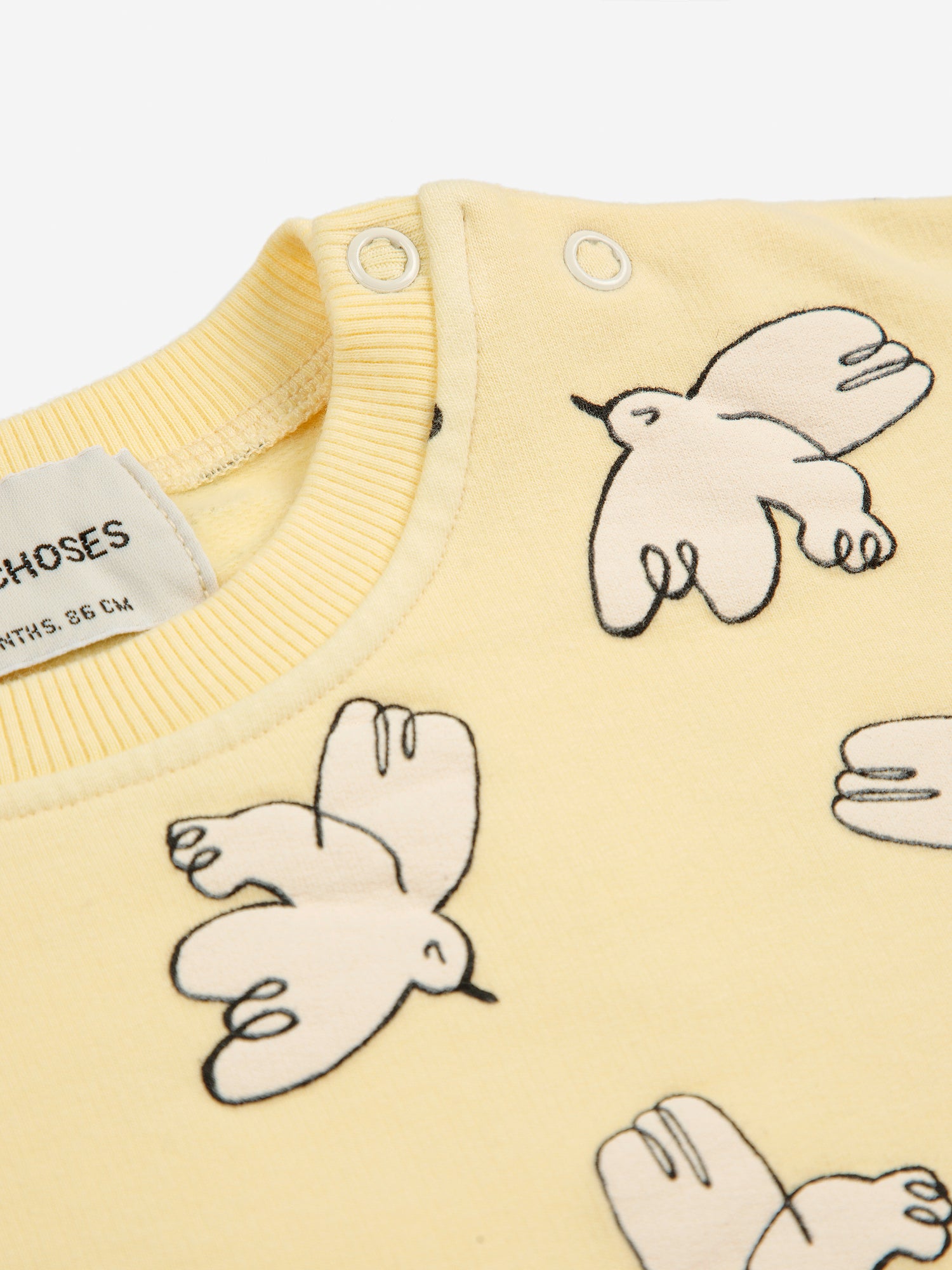 Bobo Choses Baby Freedom Bird All Over Sweatshirt - Light Yellow