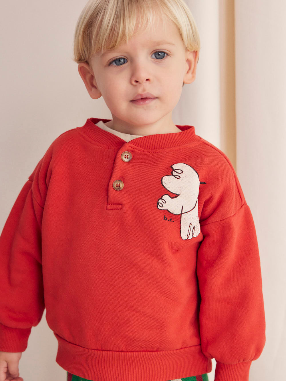 Bobo Choses Baby Freedom Bird Buttoned Sweatshirt - Red