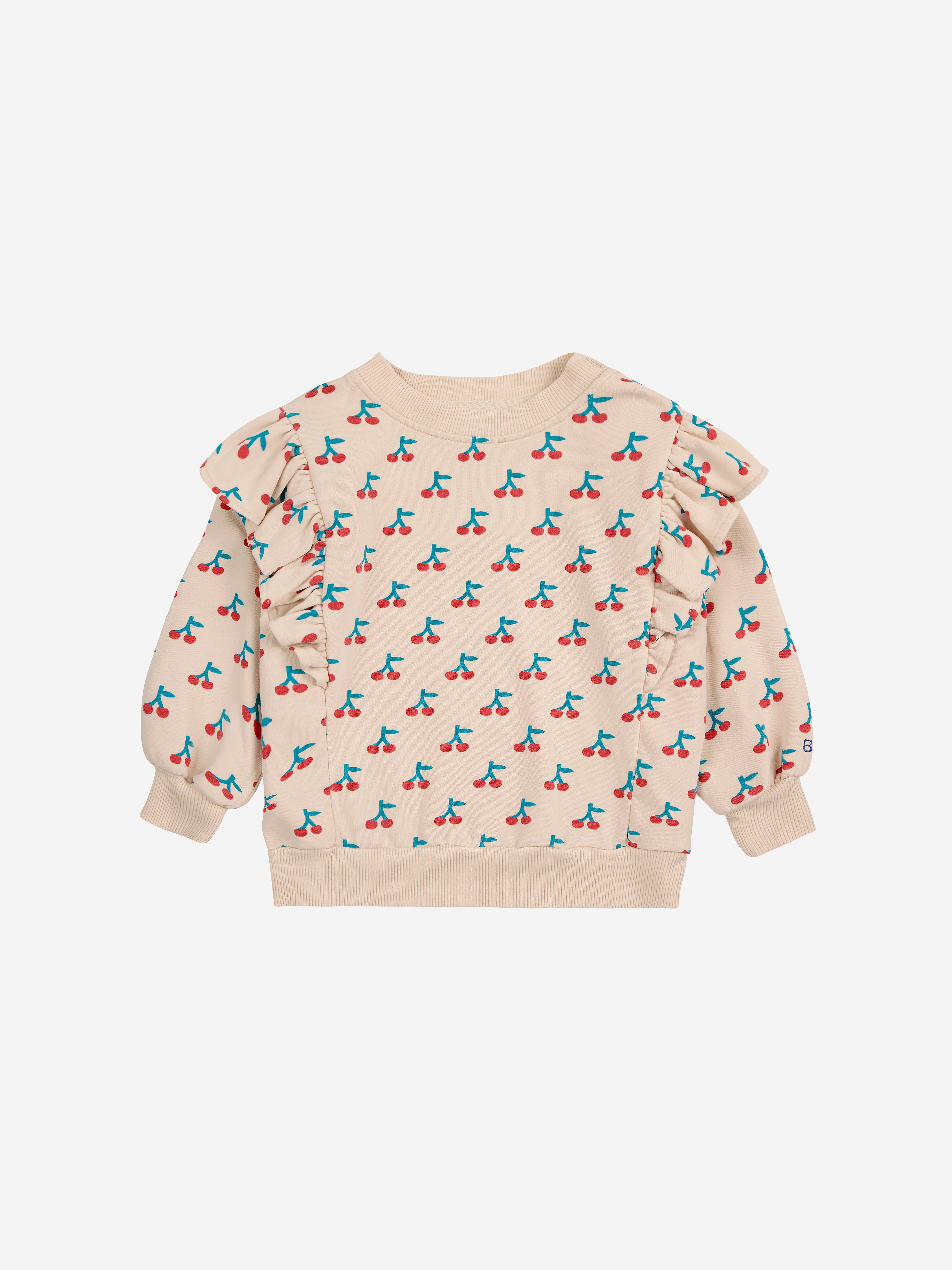 Bobo Choses Baby Cherry All Over Ruffle Sweatshirt