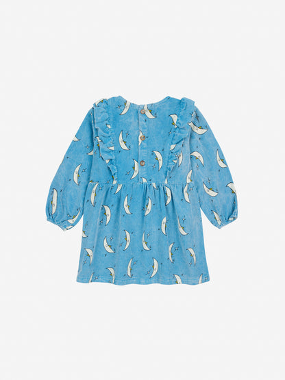 Bobo Choses Baby Beneath The Moon All Over Micro Corduroy Dress - Light Blue