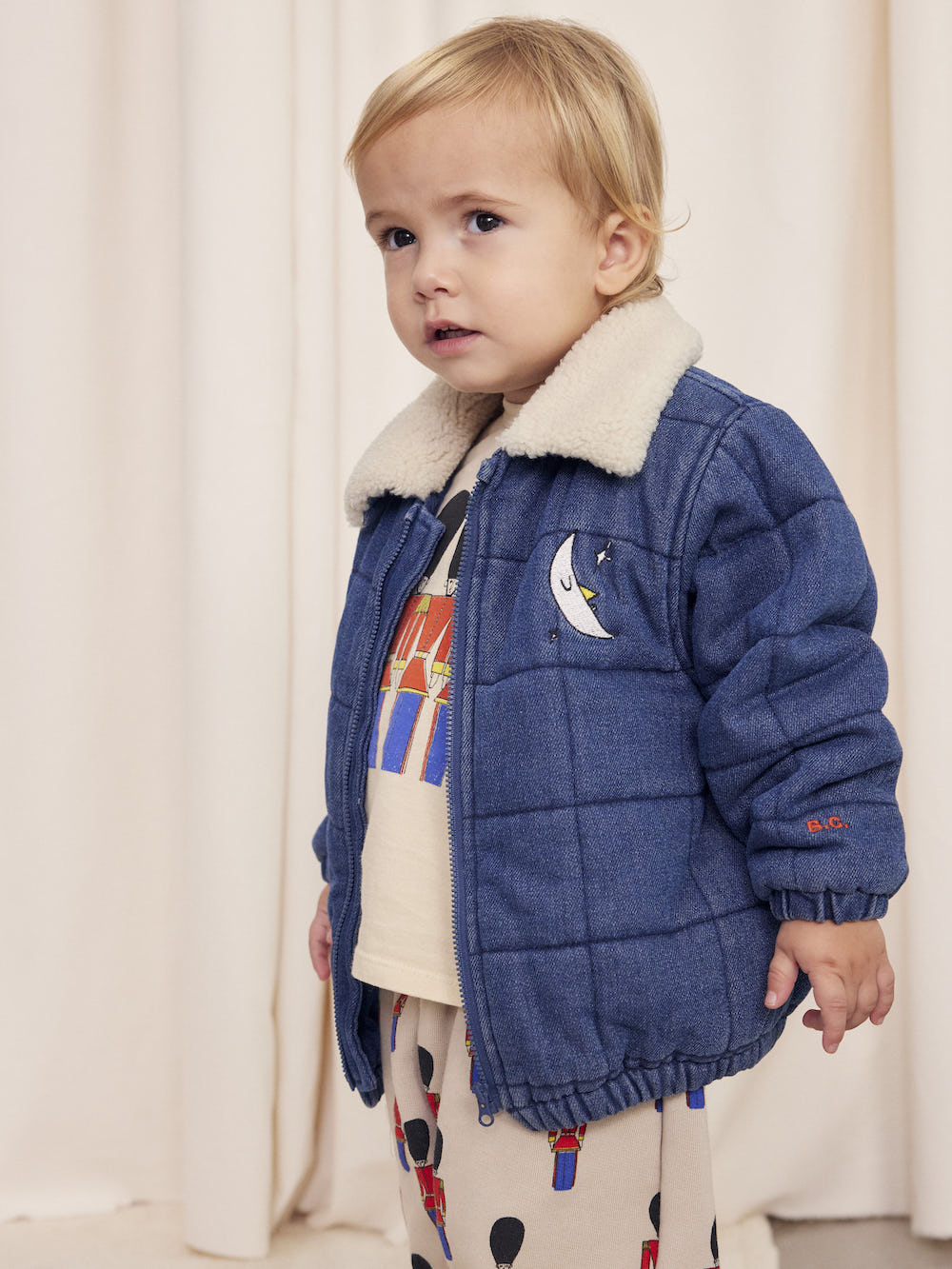 Bobo Choses Baby Quilted Denim Jacket - Navy Blue