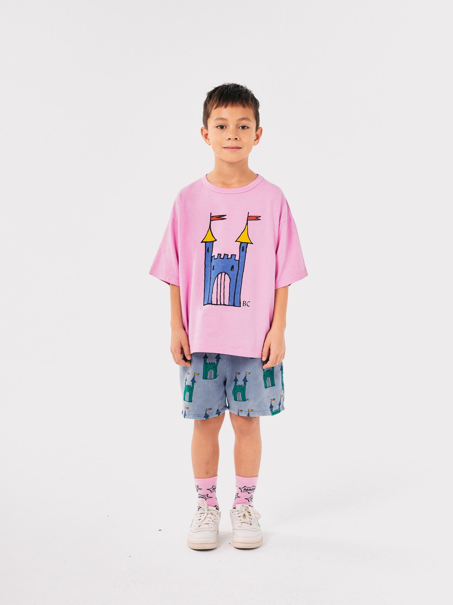 Bobo Choses Faraway Castle Short Sleeve T-shirt - Pink