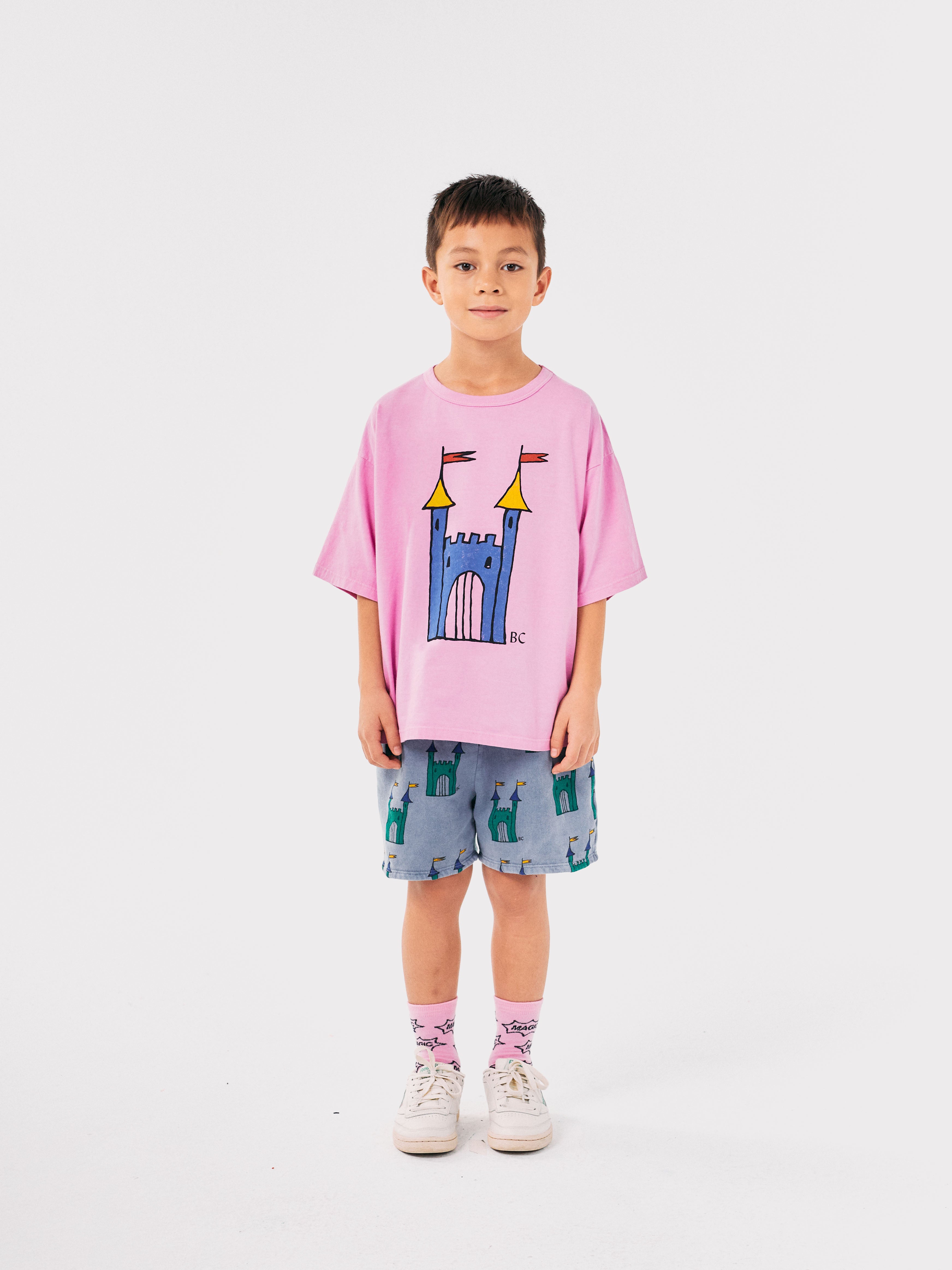 Bobo Choses Faraway Castle Short Sleeve T-shirt - Pink