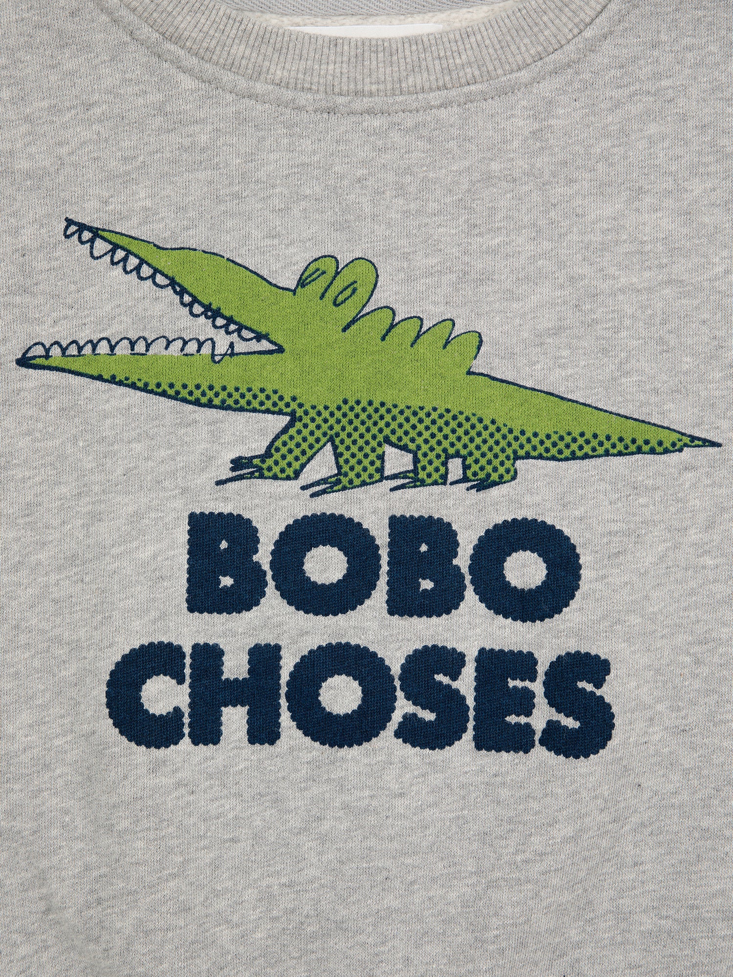 Bobo Choses Talking Crocodile Sweatshirt - Light Heather Grey