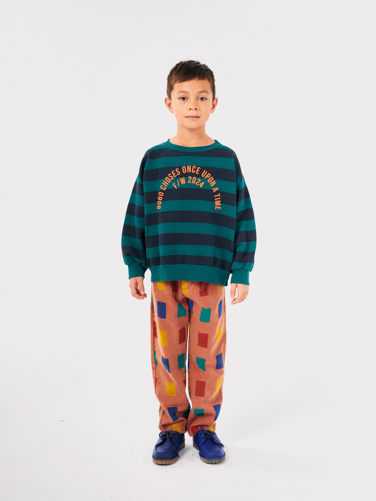 Bobo Choses Bobo Circle Stripes Sweatshirt - Midnight Blue