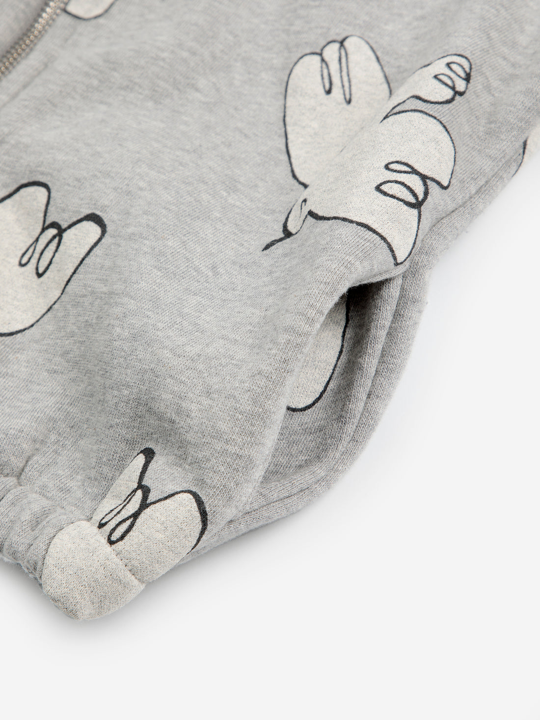 Bobo Choses Freedom Bird All Over Zipped Hoodie - Light Heather Grey