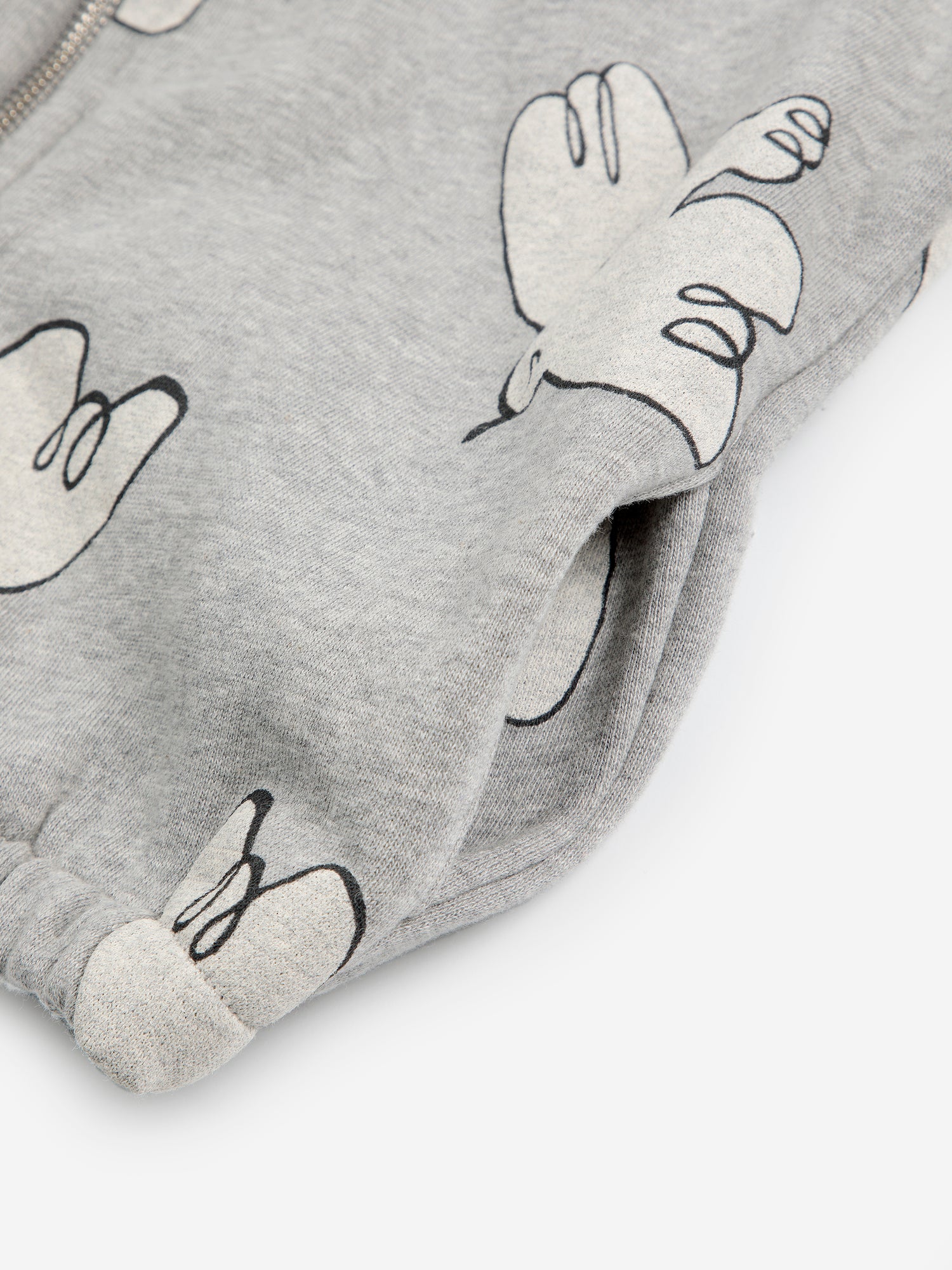 Bobo Choses Freedom Bird All Over Zipped Hoodie - Light Heather Grey