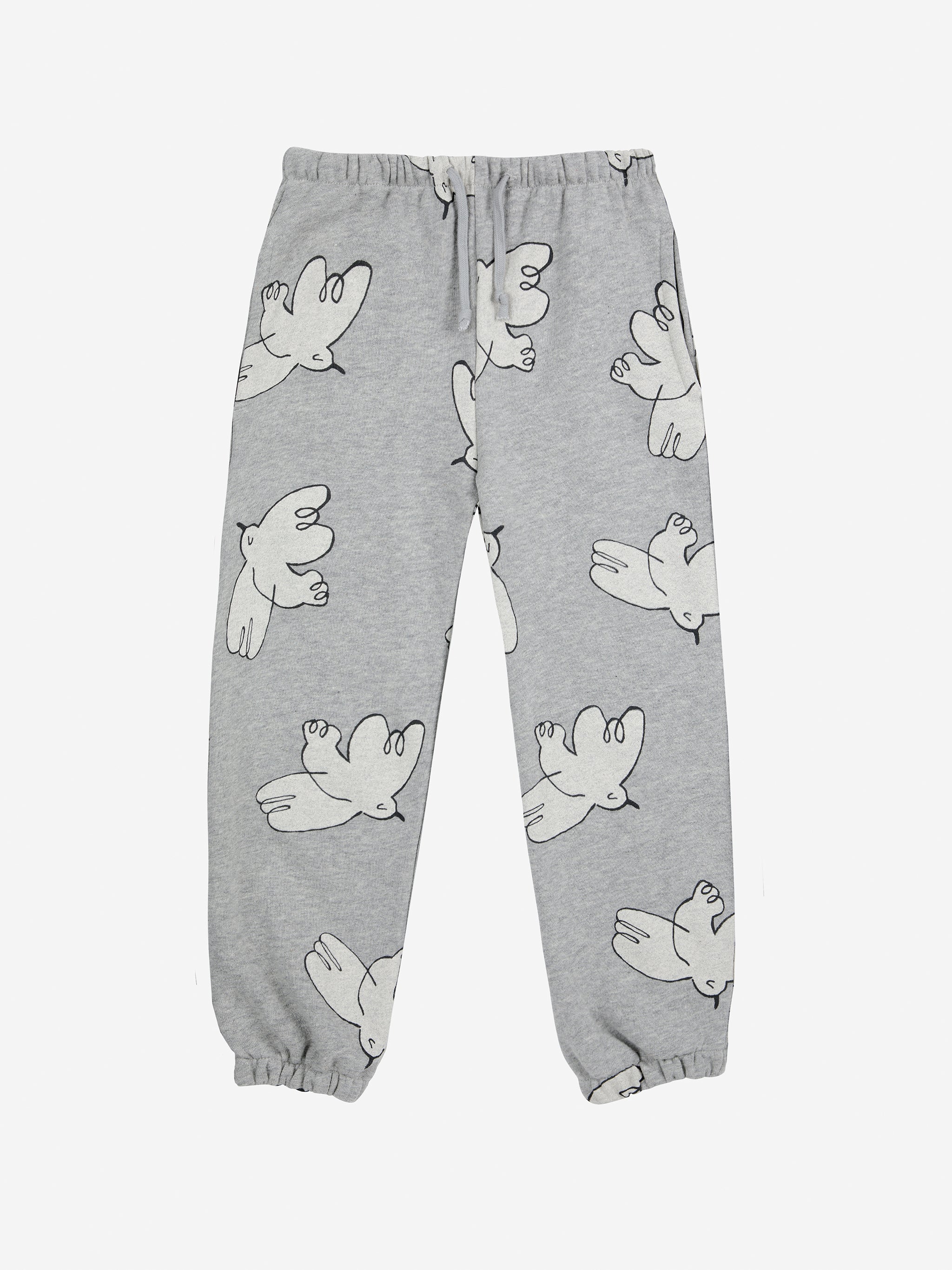 Bobo Choses Freedom Bird All Over Jogging Pants - Light Heather Grey