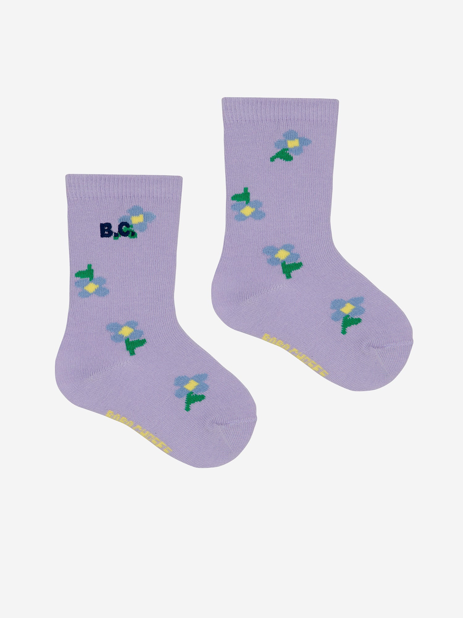 Bobo Choses Baby Pansy Flower All Over Long Socks - Lavender