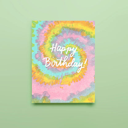 Shorthand Tie Dye Birthday Greeting Card