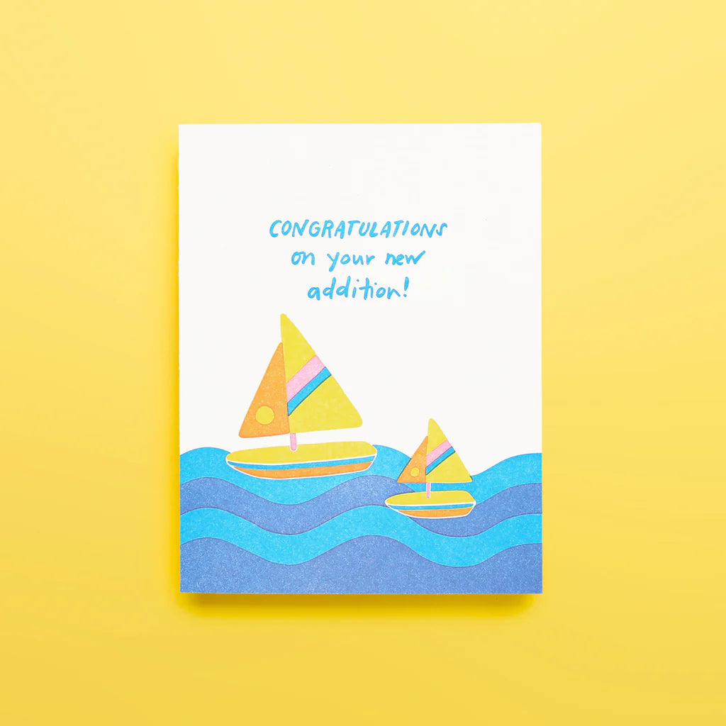 Shorthand Sailboat Baby Greeting Card