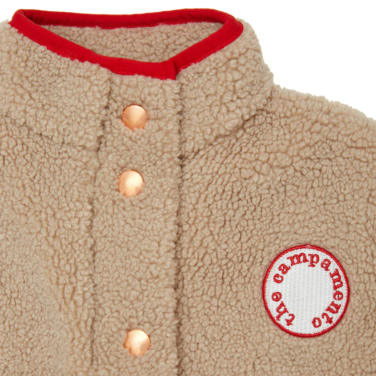 The Campamento Teddy Kids Jacket - Red Trim