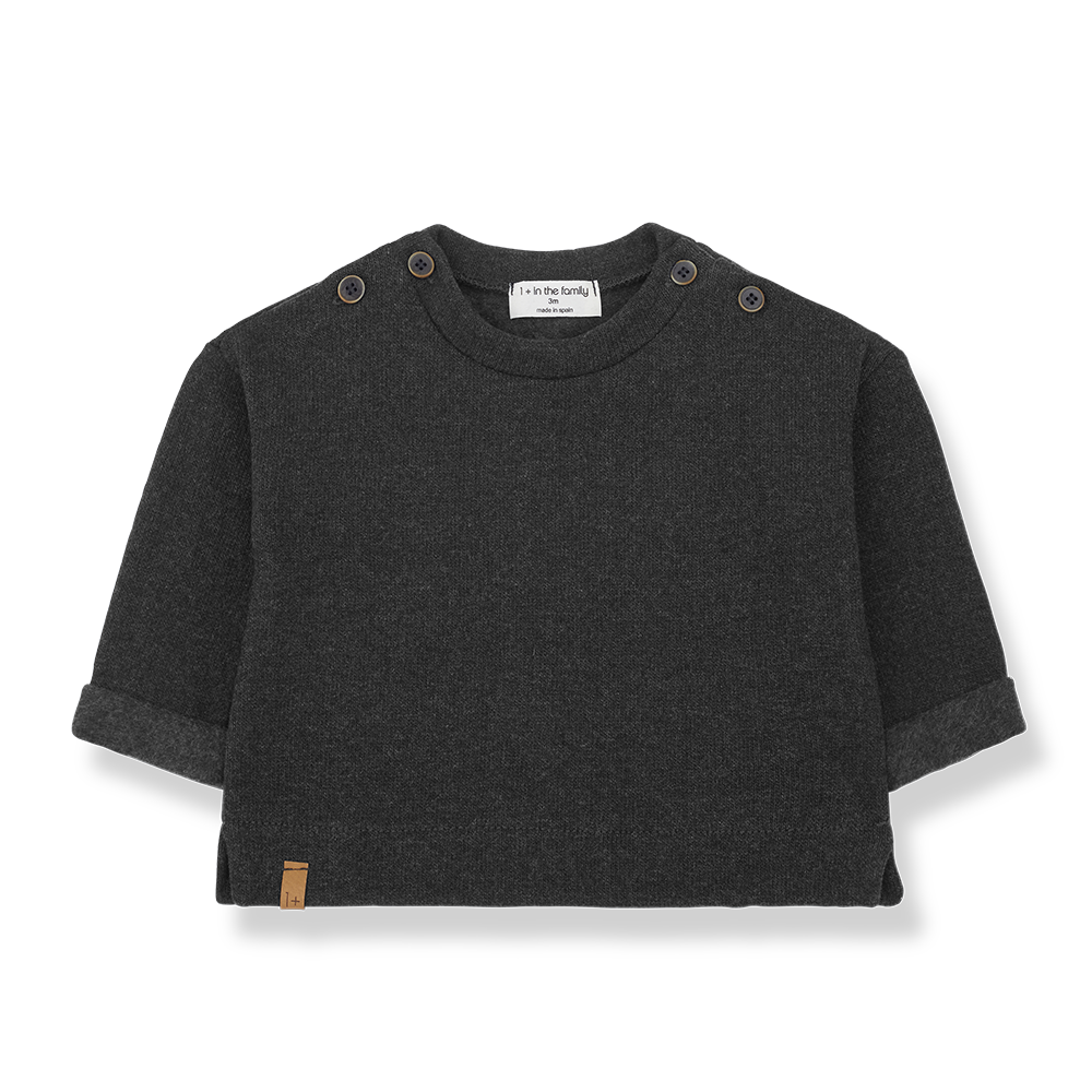 1 + In The Family Francesc Sweater - Anthracite