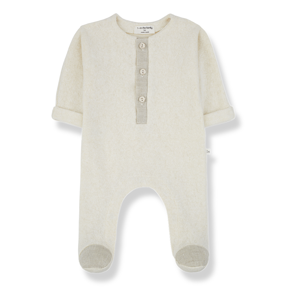 1 + In The Family Gaetan Jumpsuit With Feet - Ecru