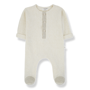 1 + In The Family Gaetan Jumpsuit With Feet - Ecru