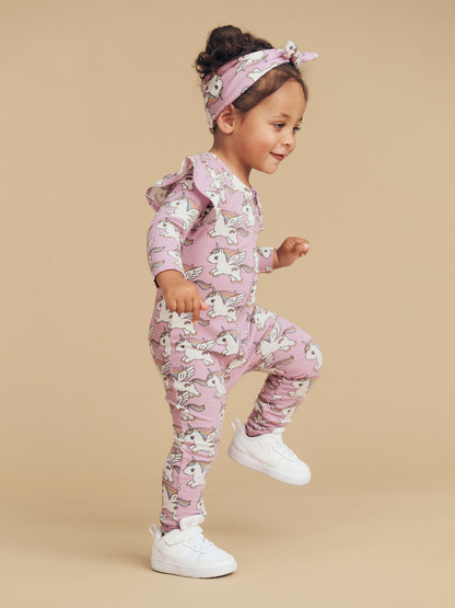 Huxbaby Magical Unicorn Frill Romper - Orchid