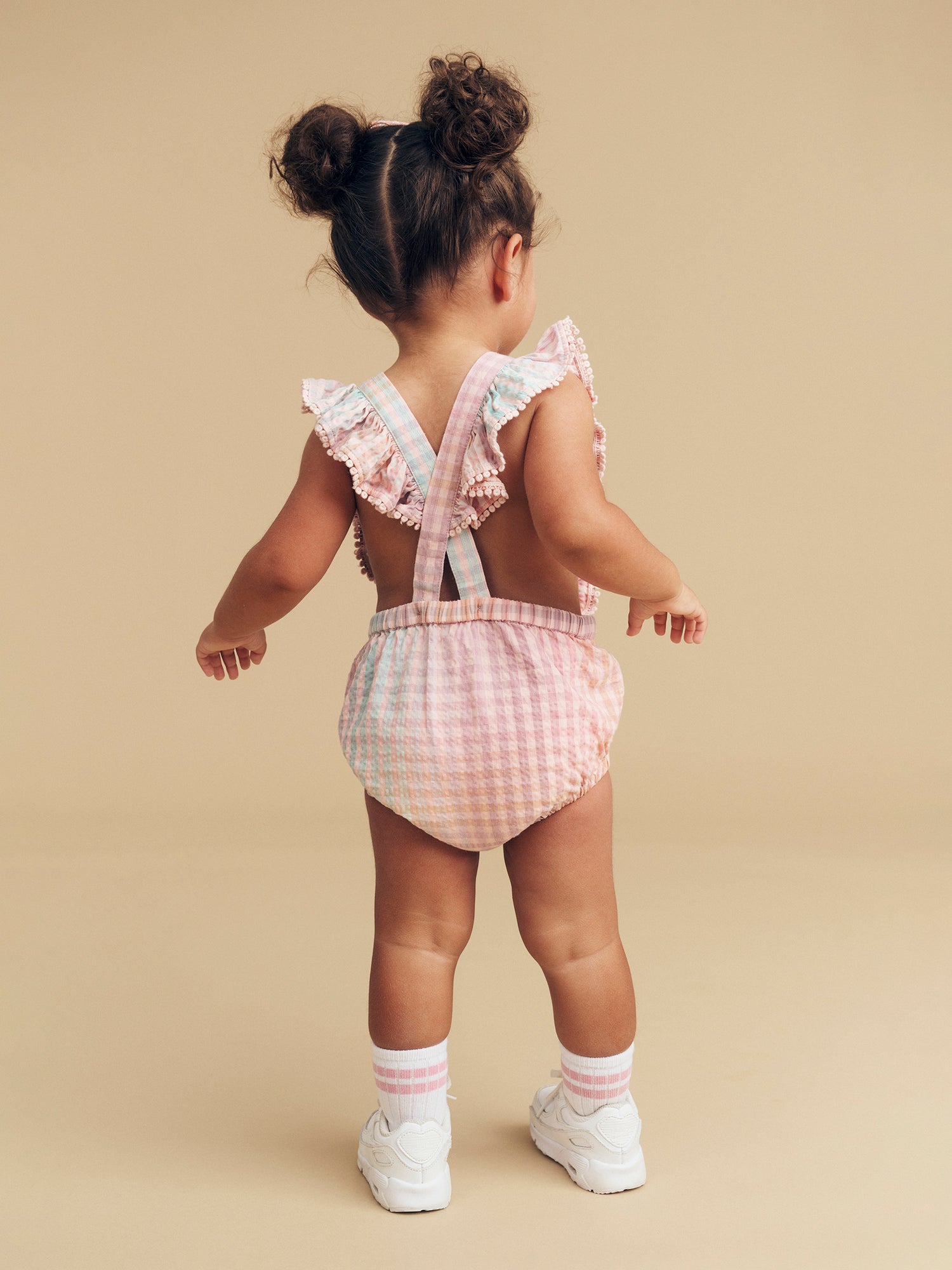 Huxbaby Rainbow Check Frill Playsuit - Multi