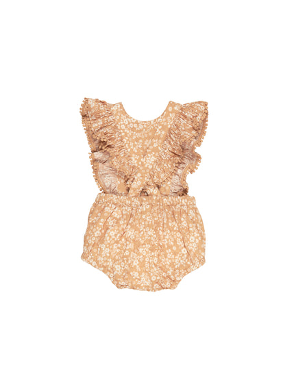 Huxbaby Floral Frill Playsuit - Warm Glow