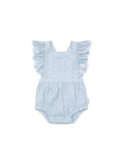 Huxbaby Broderie Frill Playsuit - Indigo