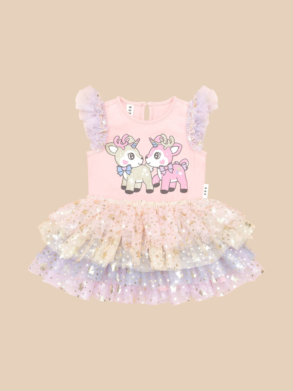 Huxbaby Reindeer Friends Tulle Dress - Candy