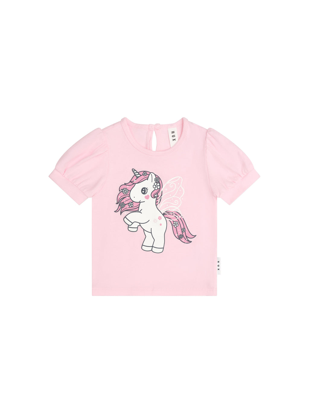 Huxbaby Flutter Unicorn Puff Sleeve T-shirt - Cherry Blossom