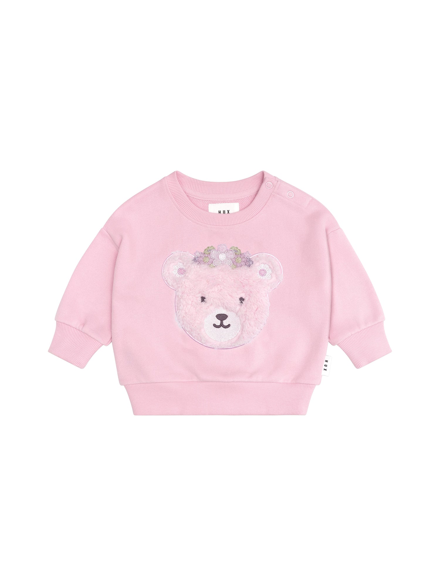 Huxbaby Daisy Furry Bear Sweatshirt - Lilac Mist