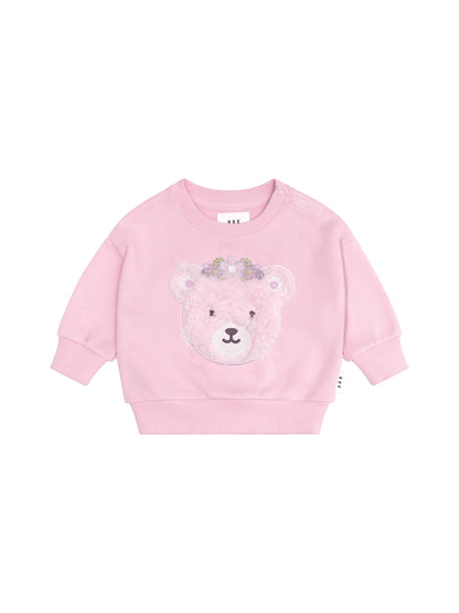 Huxbaby Daisy Furry Bear Sweatshirt - Lilac Mist