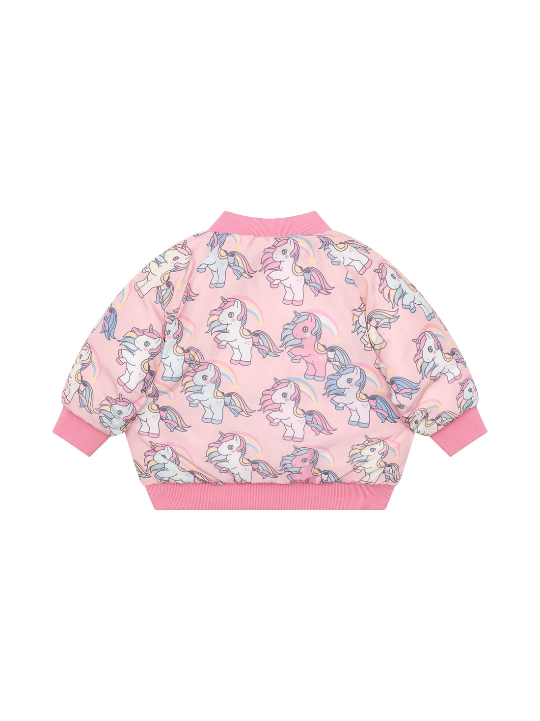 Huxbaby Rainbow Unicorn Reversible Bomber - Bubblegum