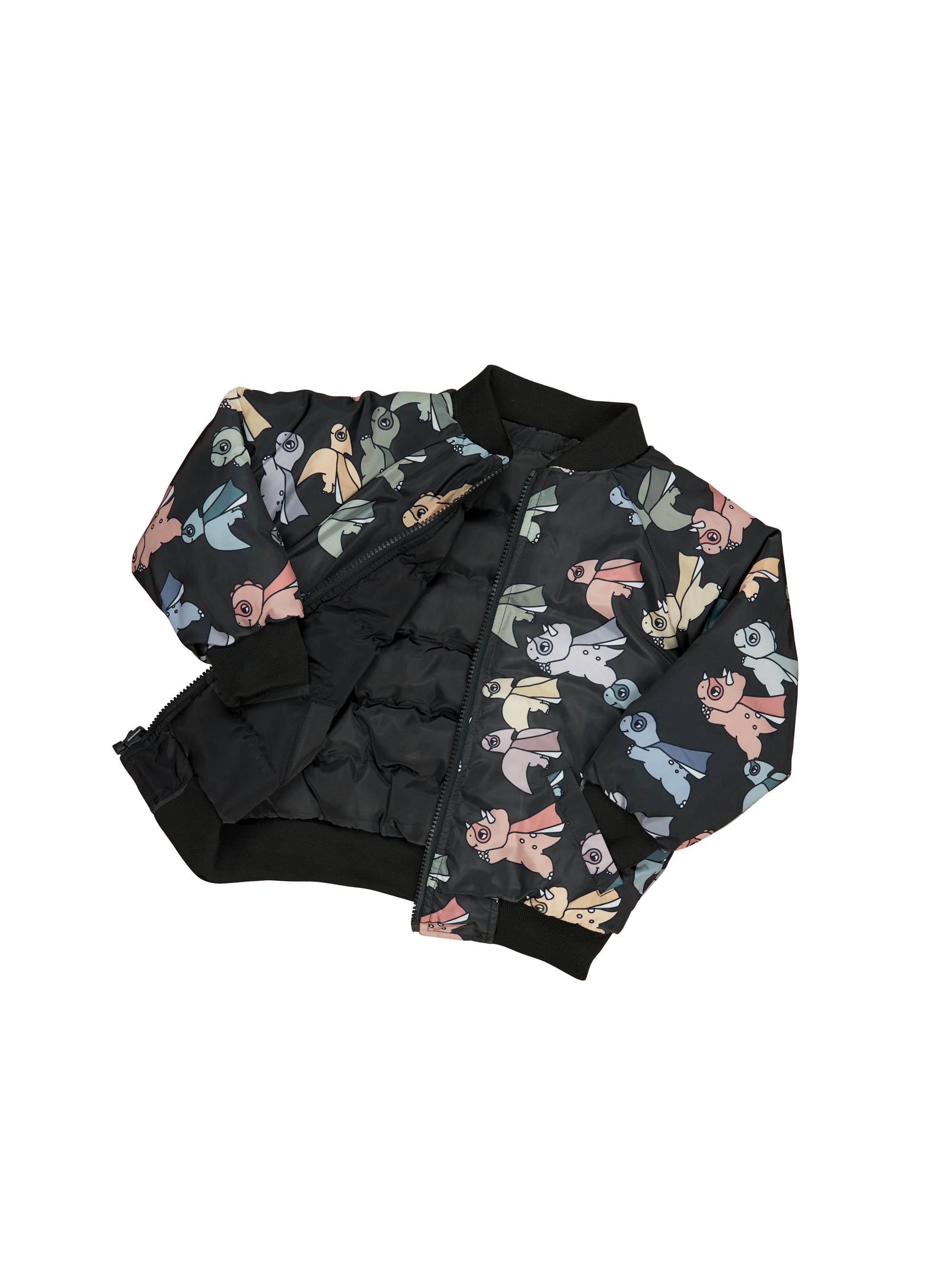 Huxbaby Super Dino Reversible Bomber - Multi + Soft Black