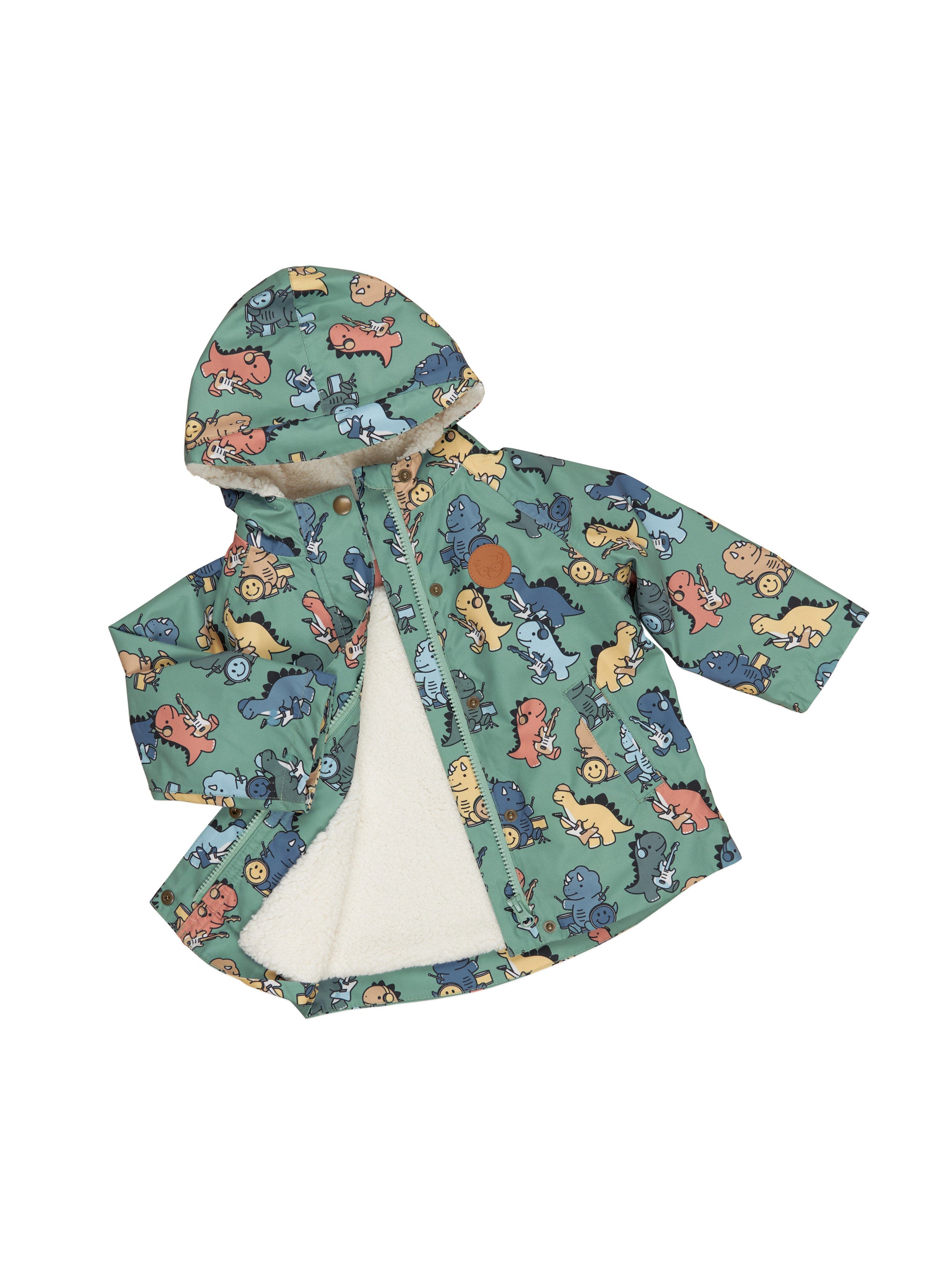 Huxbaby Dino Band Raincoat - Winter Green