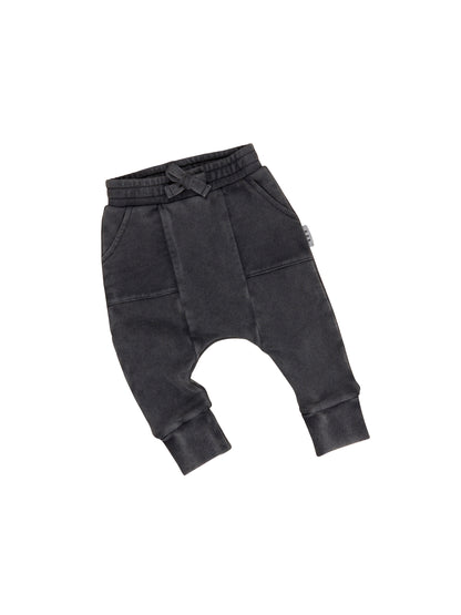 Huxbaby Vintage Black Drop Crotch Pant  - Washed Black