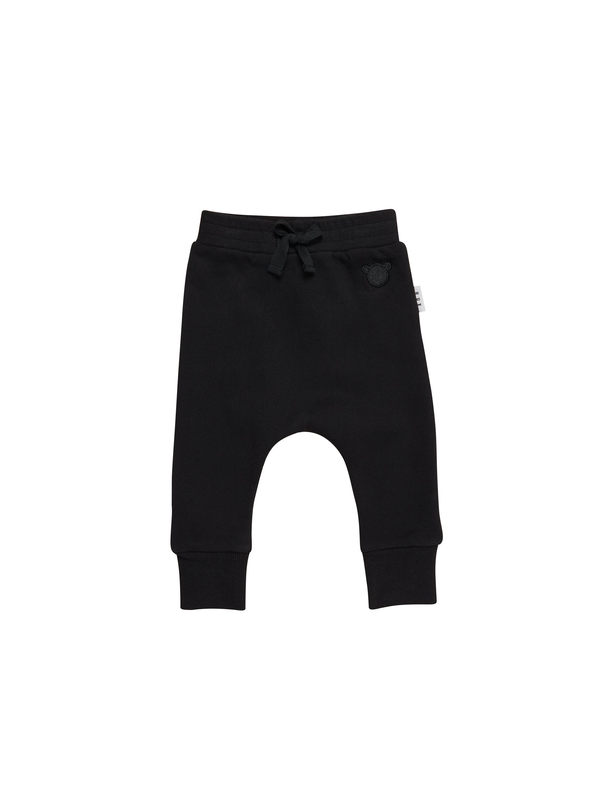 Huxbaby Black Jersey Drop Crotch Pant - Black